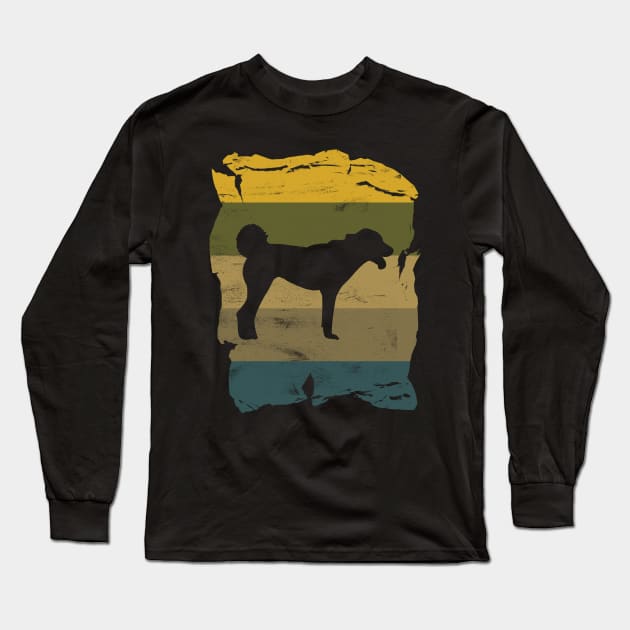 Anatolian Shepherd Dog Distressed Vintage Retro Silhouette Long Sleeve T-Shirt by DoggyStyles